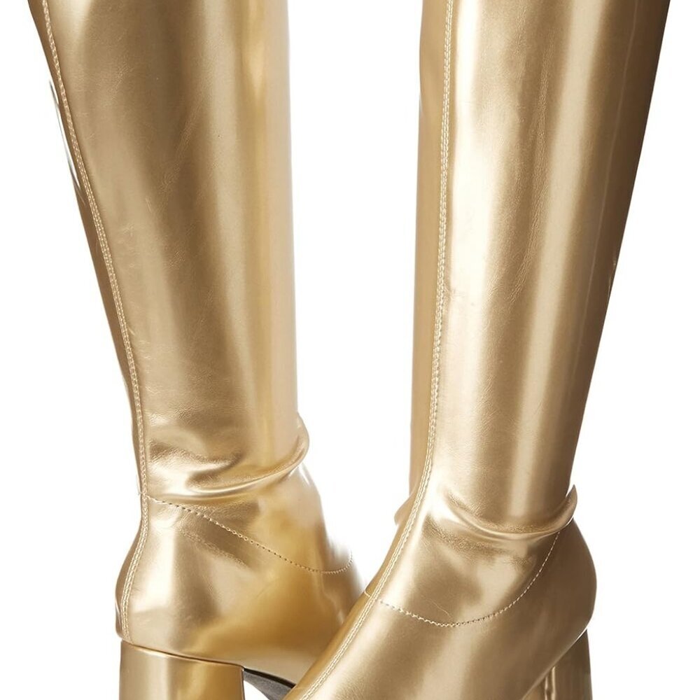 New Women's Knee High Boot Gold 8 - Picture 7 of 8
